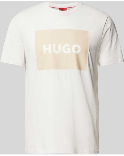 HUGO T-Shirt mit Label-Print Modell 'DULIVE' - Weiß