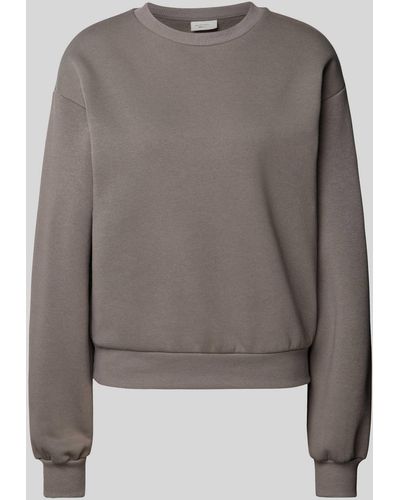 Gina Tricot Sweatshirt mit überschnittenen Schultern - Grau