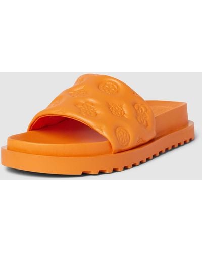 Guess Slides mit Label-Details Modell 'FABETZA' - Orange