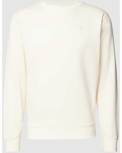 G-Star RAW Sweatshirt mit Logo-Stitching Modell 'Premium' - Natur