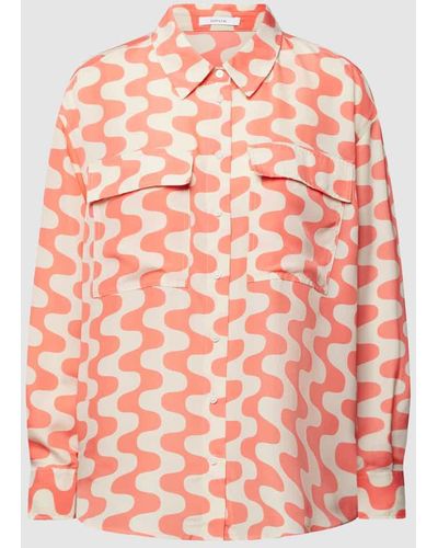 Opus Hemdbluse mit grafischem Muster Modell 'Fridami' - Pink