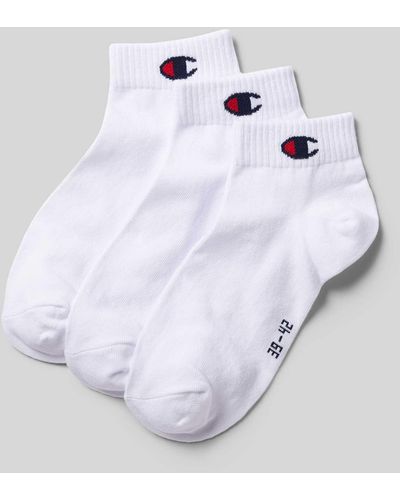 Champion Socken mit Logo-Detail Modell 'QUARTER' im 3er-Pack - Weiß
