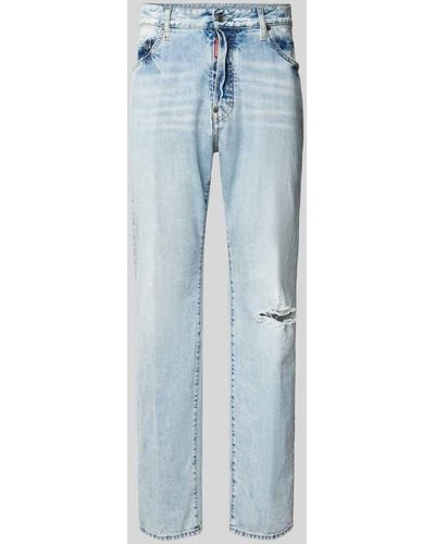 DSquared² Regular Fit Jeans im Destroyed-Look - Blau