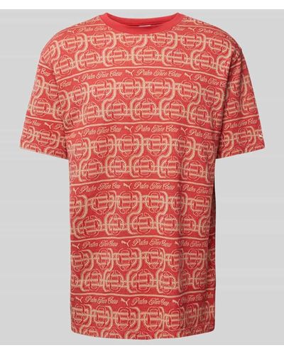 PUMA T-Shirt mit Allover-Muster - Rot