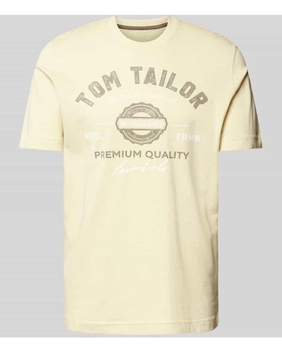 Tom Tailor T-Shirt mit Label-Print - Natur