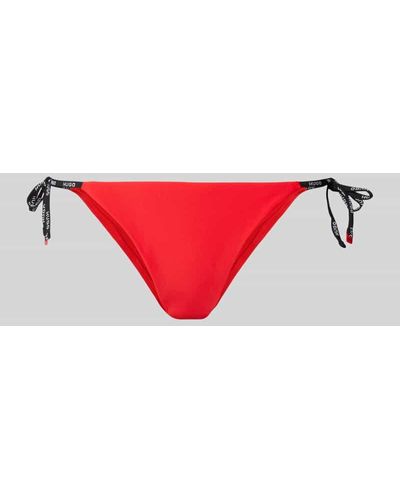 HUGO Bikini-Hose mit seitlichen Schnürungen Modell 'PURE' - Rot
