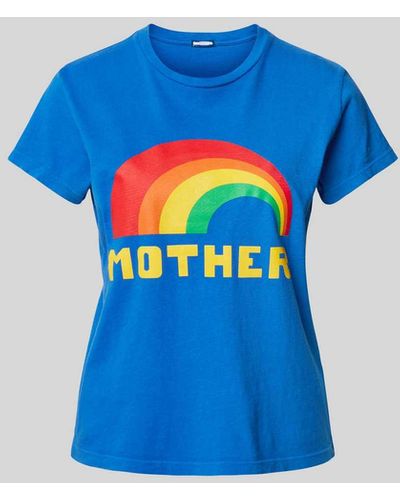 Mother T-Shirt mit Motiv-Print - Blau