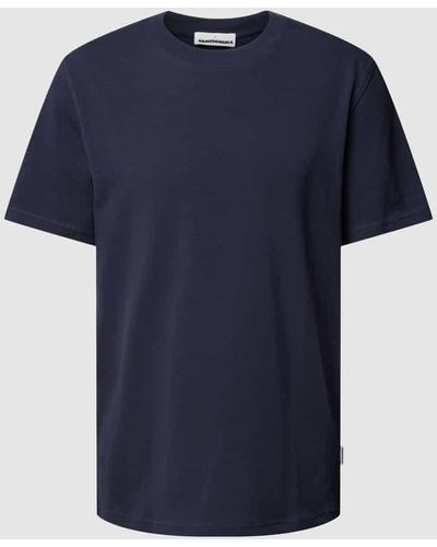 ARMEDANGELS T-Shirt in unifarbenem Design Modell 'MAARKOS' - Blau