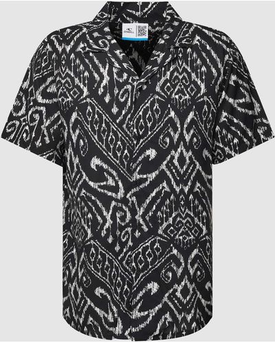O'neill Sportswear Freizeithemd aus Viskose mit Allover-Print - Schwarz