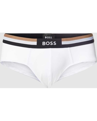 BOSS Slip mit Logo-Bund Modell 'Motion' - Weiß