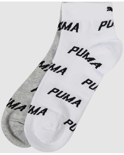 PUMA Sneakersocken mit Logo-Muster im 2er-Pack - Weiß