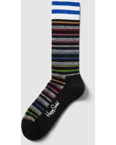 Happy Socks Socken mit Streifenmuster Modell 'Minimal Stripe' - Blau