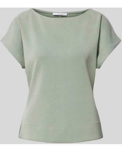 Opus T-Shirt mit U-Boot-Ausschnitt Modell 'GIWARI' - Grün