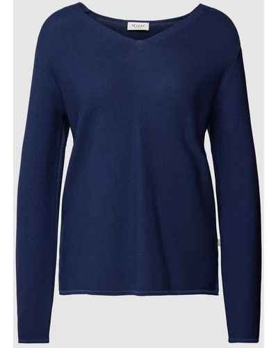 maerz muenchen Pullover mit lockerer Passform und unifarbenem Design - Blau