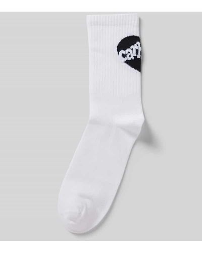 Carhartt Socken mit Label-Stitching Modell 'Amour' - Weiß