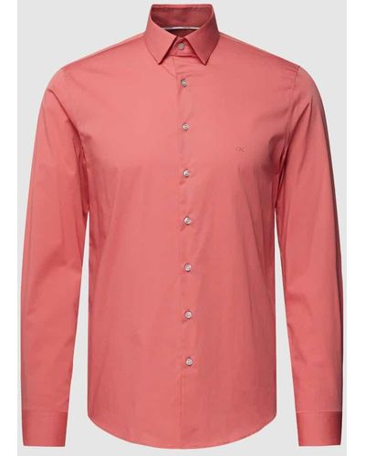 Calvin Klein Slim Fit Business-Hemd mit Kentkragen Modell 'Bari' - Pink