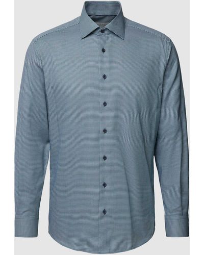 Eterna Modern Fit Zakelijk Overhemd Met Kentkraag - Blauw