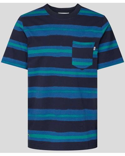 WOOD WOOD T-Shirt mit Streifenmuster - Blau
