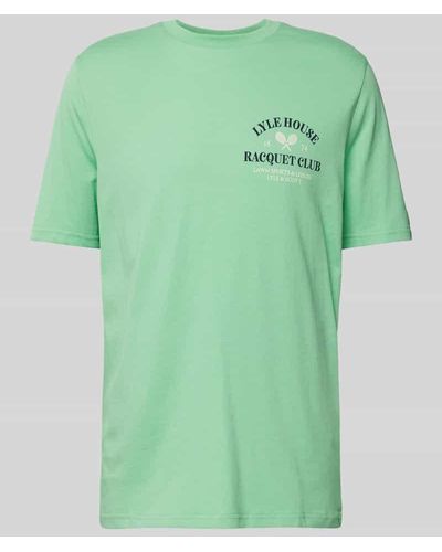 Lyle & Scott T-Shirt mit Statement-Label-Print - Grün