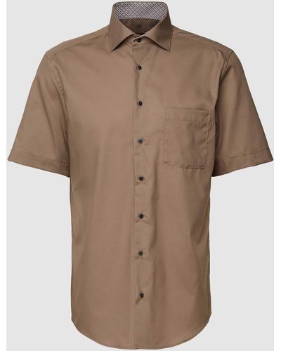 Eterna Zakelijk Overhemd Met 1/2-mouwen - Bruin