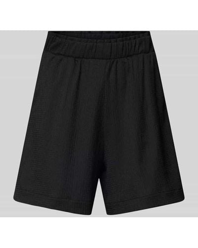 Tom Tailor Loose Fit Shorts mit Strukturmuster - Schwarz