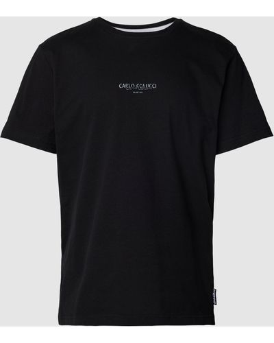 carlo colucci T-Shirt mit Label-Print - Schwarz