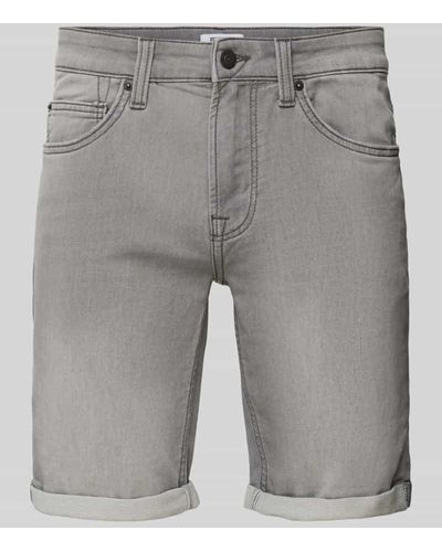 Only & Sons Regular Fit Jeansshorts mit Eingrifftaschen - Grau