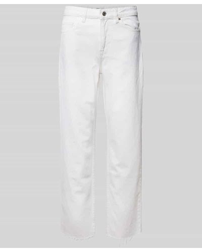 Mango Regular Fit Jeans mit offenem Saum Modell 'BLANCA' - Weiß