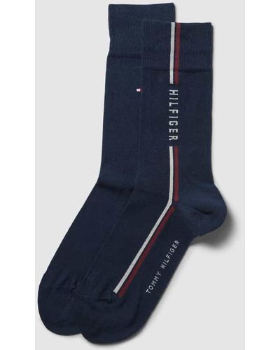 Tommy Hilfiger Socken mit Label-Details im 2er-Pack Modell 'GLOBAL' - Blau