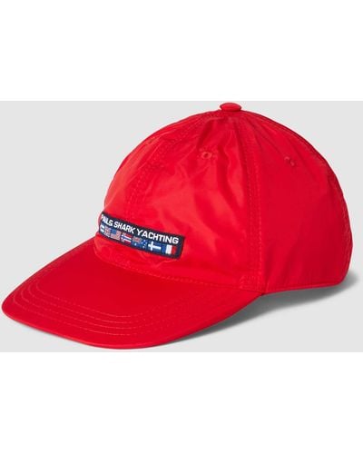 Paul & Shark Cap mit Label-Patch Modell 'P&S YACHTING' - Rot