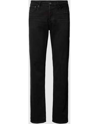 Jack & Jones Comfort Fit Jeans in unifarbenem Design Modell 'MIKE' - Schwarz