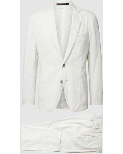 Tommy Hilfiger Slim Fit Anzug aus Cord - Weiß