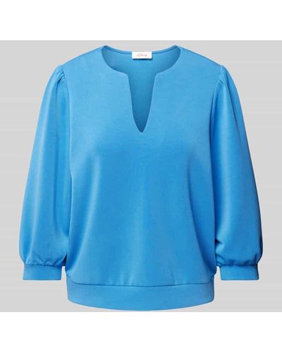 S.oliver Sweatshirt in unifarbenem Design - Blau