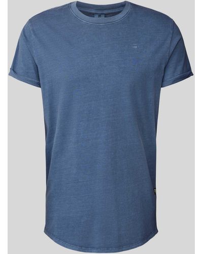 G-Star RAW T-Shirt mit Label-Print und -Patch Modell 'Lash' - Blau