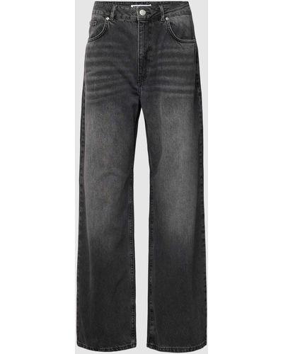 Review Straight Fit Jeans im 5-Pocket-Design - Grau