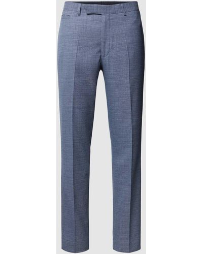Strellson Slim Fit Pantalon Met Persplooien - Blauw