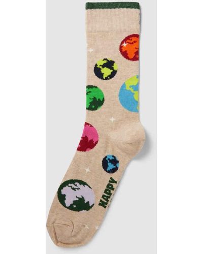 Happy Socks Socken mit Motiv-Print Modell 'Planet Earth' - Natur
