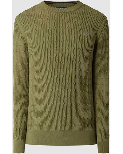 GANT Gebreide Pullover Met Kabelpatroon - Groen