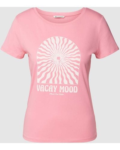 Tom Tailor Denim T-Shirt mit Logo-Print - Pink