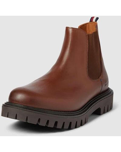 Tommy Hilfiger Chelsea Boots mit Label-Details Modell 'PREMIUM' - Braun