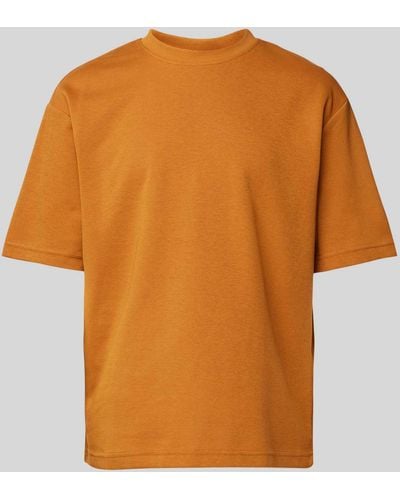 SELECTED T-Shirt mit Rundhalsausschnitt Modell 'RELAX-OSCAR' - Orange