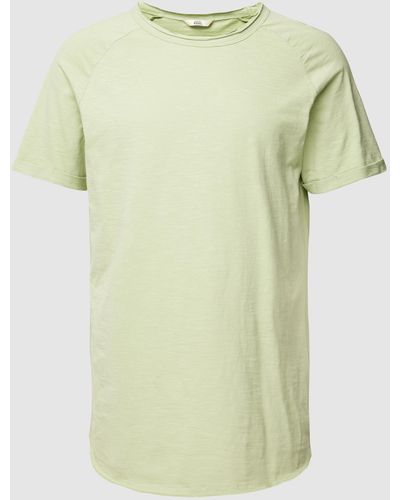 Redefined Rebel T-Shirt mit geripptem Rundhalsausschnitt Modell 'KAS' - Grün