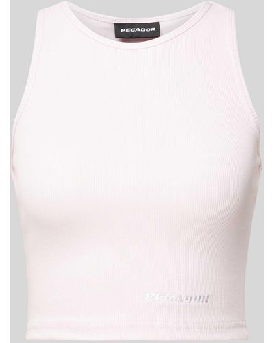 PEGADOR Crop Top mit Label-Stitching Modell 'AYLA' - Weiß
