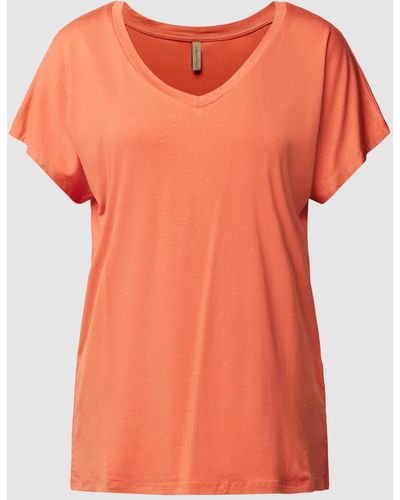 Soya Concept T-shirt Met V-hals - Oranje