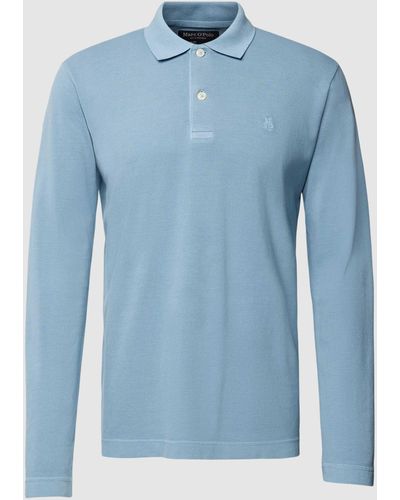 Marc O' Polo Poloshirt Met Labeldetail - Blauw