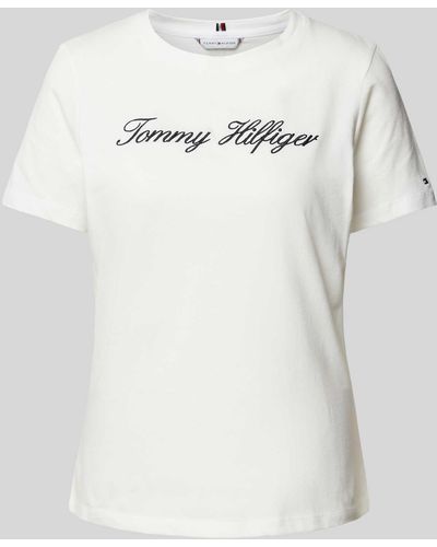 Tommy Hilfiger T-Shirt mit Label-Stitching - Grau