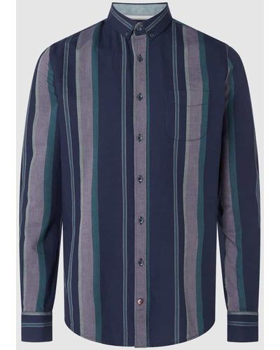 COLOURS & SONS Slim Fit Business-Hemd aus Baumwolle - Blau