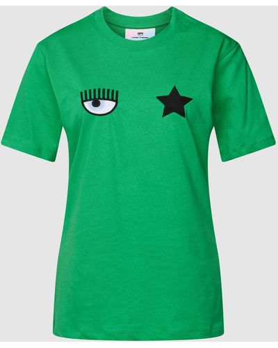 Chiara Ferragni T-shirt Met Motiefstitching - Groen