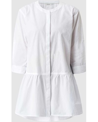 BROADWAY NYC FASHION Bluse aus Baumwolle mit Schößchen - Weiß