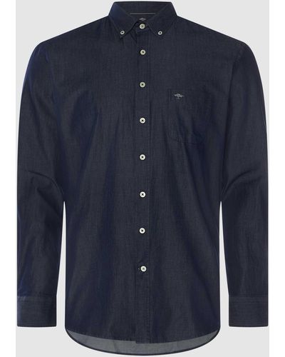 Fynch-Hatton Regular Fit Vrijetijdsoverhemd Van Oxford - Blauw
